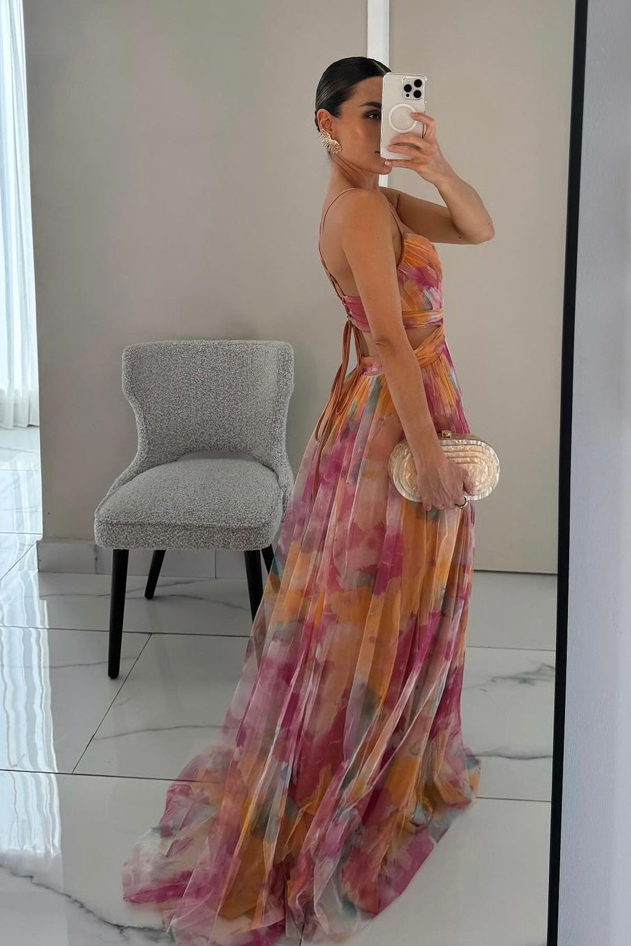 Éclat d’Aquarelle - Vestido con estampado floral