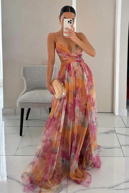 Éclat d’Aquarelle - Vestido con estampado floral