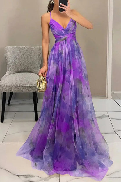 Éclat d’Aquarelle - Vestido con estampado floral