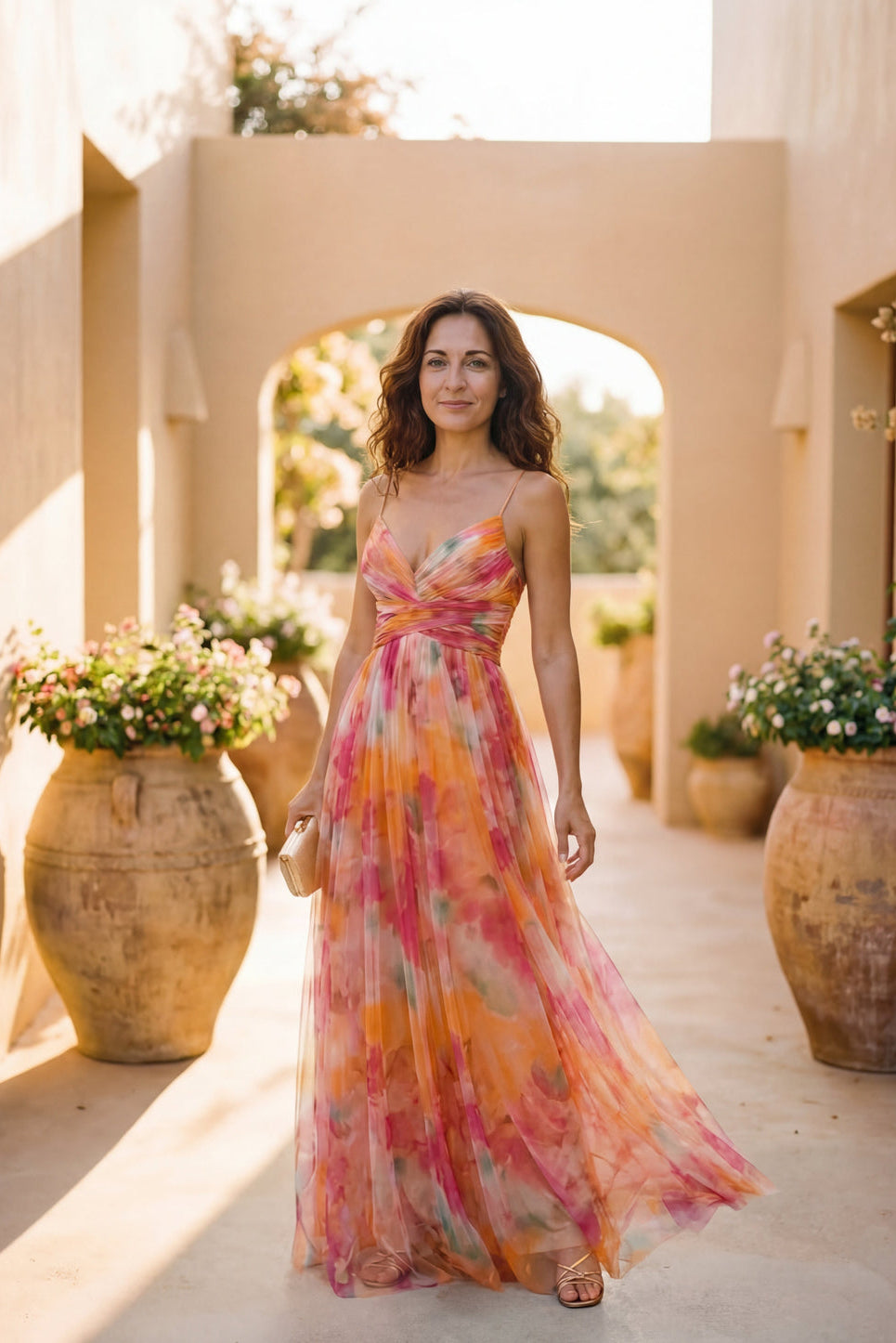 Éclat d’Aquarelle - Vestido con estampado floral