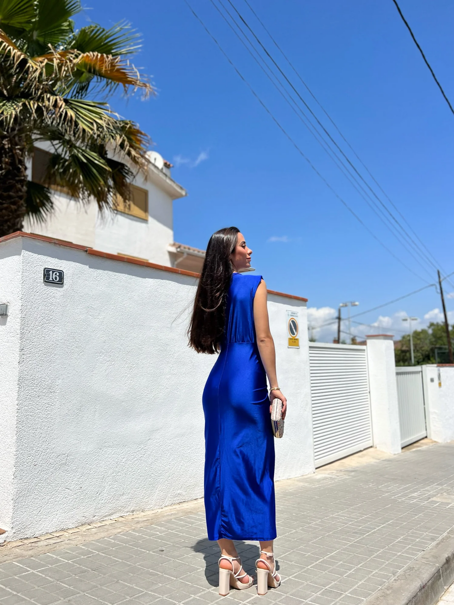 SERAPHINE | Vestido con escote cruzado en satén